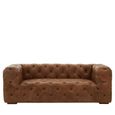 Hoxton Sofa - Vintage Brown Tufted Leather - 3 Seater