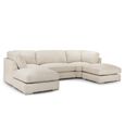 Inga U Shape Corner Sofa - Beige Fabric - Fullback