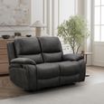 Isobella Manual Recliner Sofa - Charcoal Fabric - 2 Seater