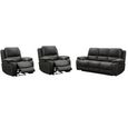 Isobella Manual Recliner Sofa Set - Charcoal Fabric - 3+1+1 Seater