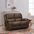 Isobella Manual Recliner Sofa - Chocolate Fabric - 2 Seater