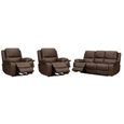 Isobella Manual Recliner Sofa Set - Chocolate Fabric - 3+1+1 Seater