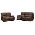 Isobella Manual Recliner Sofa Set - Chocolate Fabric - 3+2 Seater