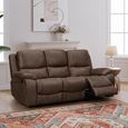 Isobella Manual Recliner Sofa - Chocolate Fabric - 3 Seater
