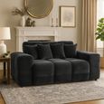 Jacob Sofa - Black Fabric - 2 Seater