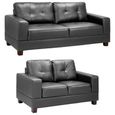 Jerry Sofa Set - Black - 3+2 Seater