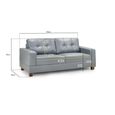Jerry Sofa - Grey Fabric - 3 Seater