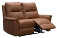 Kansas Power Recliner Sofa - Tan Brown Faux Leather - 2 Seater