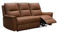 Kansas Power Recliner Sofa - Tan Brown Faux Leather - 3 Seater