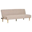 Kells Click Clack Sofa Bed - Sand Fabric - Natural Legs