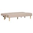 Kells Click Clack Sofa Bed - Sand Fabric - Natural Legs