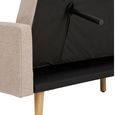 Kells Click Clack Sofa Bed - Sand Fabric - Natural Legs