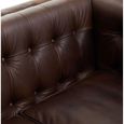 King Sofa - 3 Seater - Dark Brown Leather with Tufted Back