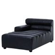 King Chaise - Distressed Slate Grey Leather - Modular - RHF