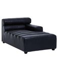 King Chaise - Distressed Slate Grey Leather - Modular - LHF