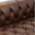 King Sofa - 3 Seater - Brown Tufted Leather - Mexico