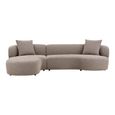 Kingston Lounge Sofa - Brown Fabric - LHF
