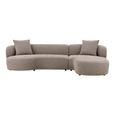 Kingston Lounge Sofa - Brown Fabric - RHF