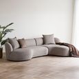 Kingston Lounge Sofa - Brown Fabric - RHF