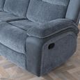 Legend Grey Fabric 3 Seater Recliner Sofa