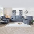 Legend Grey Fabric Recliner Sofa Set