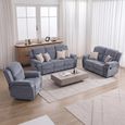 Legend Recliner Sofa Set - Grey Fabric