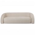 Casa Sofa - Cream Velvet Fabric - Curved - 2 Seater