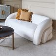 Casa Sofa - Cream Velvet Fabric - Curved - 2 Seater