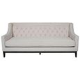 Theodore Sofa - Ivory Fabric - Buttoned - 3 Seater