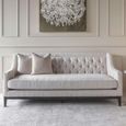 Theodore Sofa - Ivory Fabric - Buttoned - 3 Seater