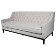 Theodore Sofa - Ivory Fabric - Buttoned - 3 Seater