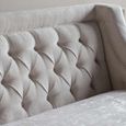Theodore Sofa - Ivory Fabric - Buttoned - 3 Seater