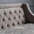 Theodore Sofa - Warm Grey Fabric - Buttoned - 3 Seater