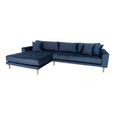 Lido Lounge Sofa - Blue - Fabric - Natural Legs - LHF