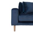 Lido Lounge Sofa - Blue - Fabric - Natural Legs - RHF