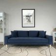 Lido Sofa - 3 Seater - Blue - Velvet Fabric