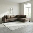Lido Corner Sofa - Open End - Brown - Fabric - Black Legs - RHF