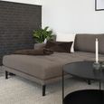 Lido Lounge Sofa - Brown - Fabric - Black Legs - LHF