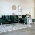 Lido Lounge Sofa - Dark Green - Fabric - Natural Legs - RHF