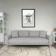 Lido Sofa - 3 Seater - Light Grey - Fabric