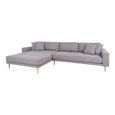 Lido Lounge Sofa - Light Grey - Fabric - Natural Legs - LHF