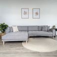 Lido Lounge Sofa - Light Grey - Fabric - Natural Legs - LHF