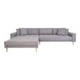 Lido Lounge Sofa - Light Grey - Fabric - Natural Legs - LHF