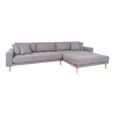 Lido Lounge Sofa - Light Grey - Fabric - Natural Legs - RHF