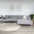 Lido Lounge Sofa - Light Grey - Fabric - Natural Legs - RHF