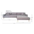 Lido Lounge Sofa - Light Grey - Fabric - Natural Legs - RHF