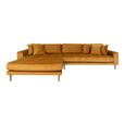 Lido Lounge Sofa - Mustard - Fabric - Natural Legs - LHF