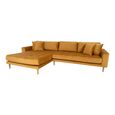 Lido Lounge Sofa - Mustard - Fabric - Natural Legs - LHF