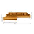 Lido Lounge Sofa - Mustard - Fabric - Natural Legs - LHF