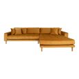 Lido Lounge Sofa - Mustard - Fabric - Natural Legs - RHF